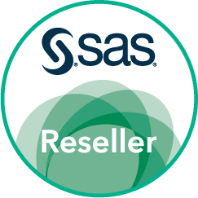 sas reseller badge round white